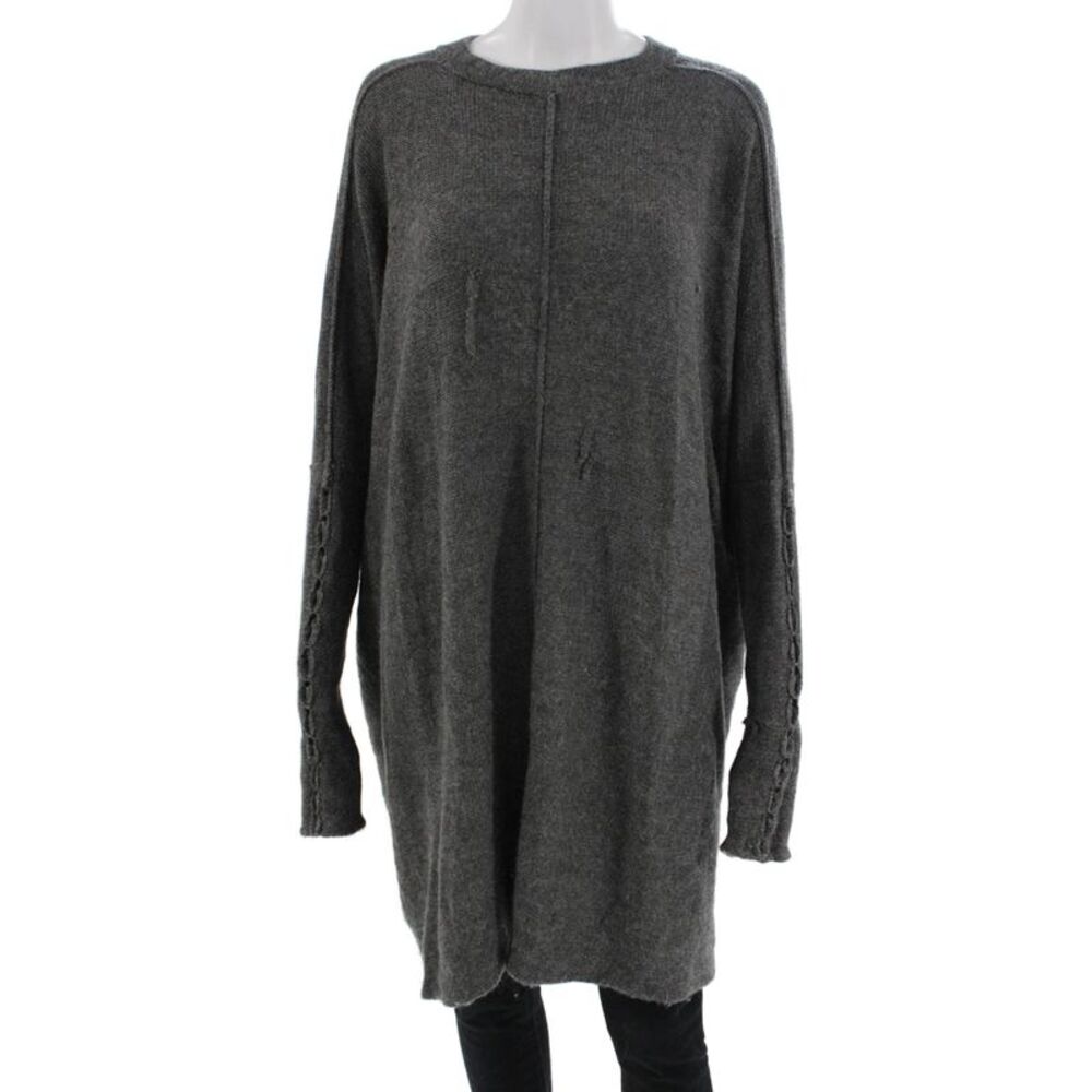 Ekuboo Women Pullover Dark Gray Acrylic Longsleeve Grunge Size One Size